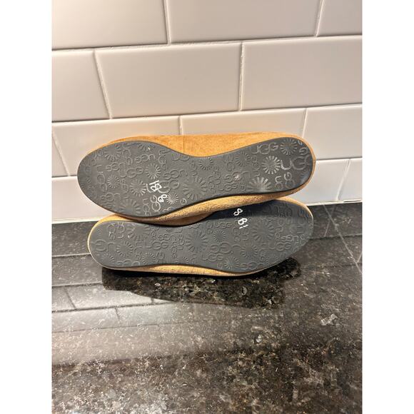 UGG Australia Alloway Women's Suede Studded Bow Ballet Flats Shoes‎ Brown SZ 9.5 - Picture 9 of 10